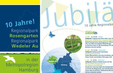 Bild des Jubiläumsfolders: 10 Jahre Regionalpark Wedeler Au e. V.